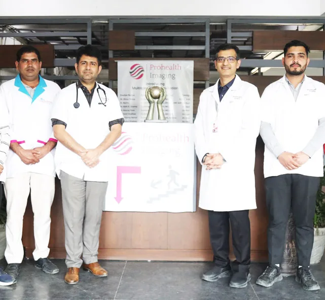 Dr. Anurag Passi with the team at Prohealth Imaging, Gurugram